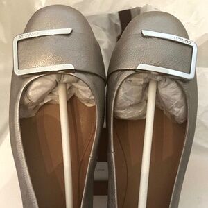 Coach Leather Ballerina Flats - Pewter Color, US Size 5.5